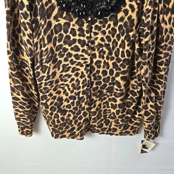 INC International Concepts Women's Leopard Print Cardigan Sweater Sz 1X - NWT - Picture 3 of 11